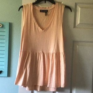 Womens sleeveless cotton top in peach